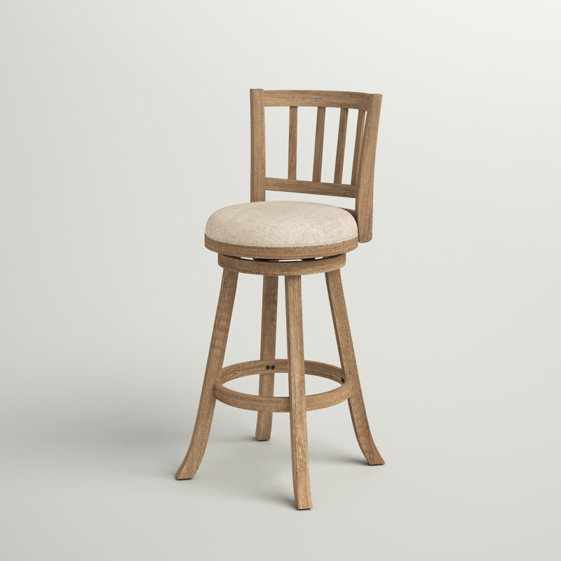 Tabouret de bar / de comptoir Cremilde, Bois flottant brossé au métal et ivoire