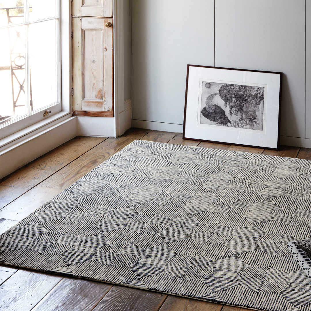 Deutsch Hand Woven Wool Grey Indoor Rug