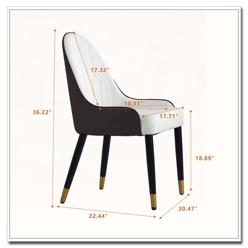 Chaise rembourrée en polyuréthane, Brun foncé / blanc
