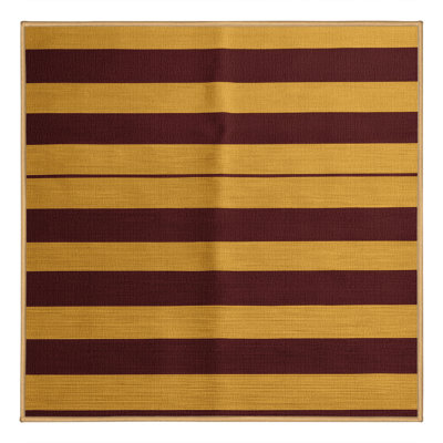Machine Washable Horizontal Stripes Brown Area Rug