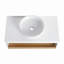 Meuble-lavabo flottant 36 po avec lavabo vasque rond brillant, meuble-lavabo mural avec tablette de rangement ouverte et comptoir durable, conception moderne peu encombrante (livré dans 2 boîtes)
