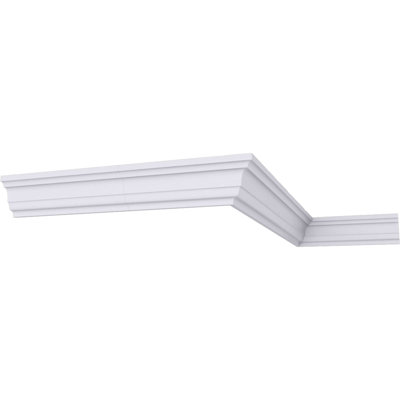 Moulure couronnée traditionnelle Endurathane Edinburgh, H 7/8 po x P 5/8 po x L 94 1/2 po, (répétition 1 1/8 po), apprêtée en usine