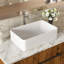 Lavabo vasque de salle de bain en céramique blanche de 21 po x 14 po - Conception classique contemporaine avec une fabrication de qualité et une apparence généreuse et résistante aux taches, facile à nettoyer, avec surface centrale de 1 3/4 po