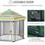 Cage d'extérieur pour chien 48 po x 41 po, parc en métal robuste avec toit, porte et structure verrouillables, couverture de chenil, cadre verrouillable