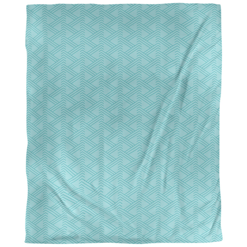 Tissu de zag zig, Bleu sarcelle, L 56 po x l 36 po, Coton peigné de base