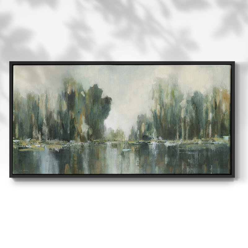 Treeline texturée - Toile tendue avec châssis tendue - Prêt à accrocher, Noir, H 21 po x l 41 po