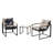 3-Piece Courtyard Dialogue Outdoor All-Weather Wicker Furniture With A Table And Cushions-1360144285