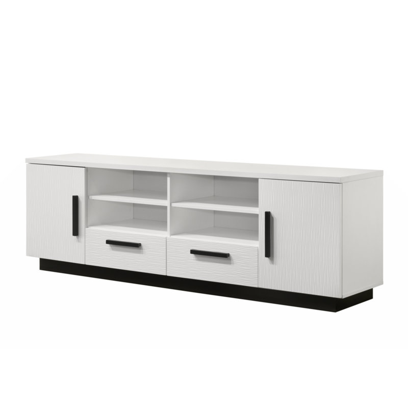 Matilda 70.5'' White and Black Engineered Wood TV Stand