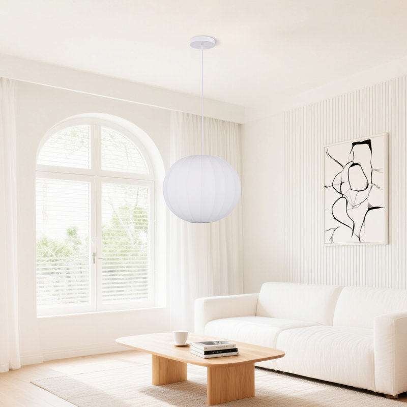 Luminaire suspendu moderne en tissu pour chambre à coucher, H 78 po x l 23,62 po x P 23,62 po