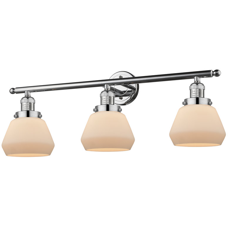Éclairage pour salle de bain à intensité variable 3 lumières Chill, Chrome poli, Boîtier blanc mat