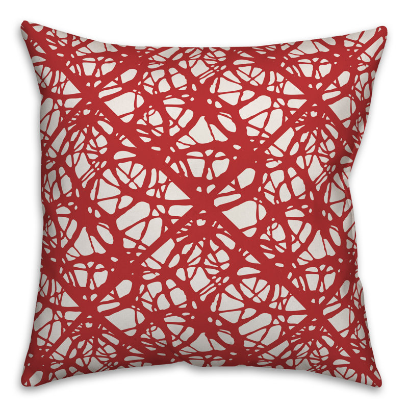  Coussin Dash, 16 po x 1 po, Géométrique rouge 2