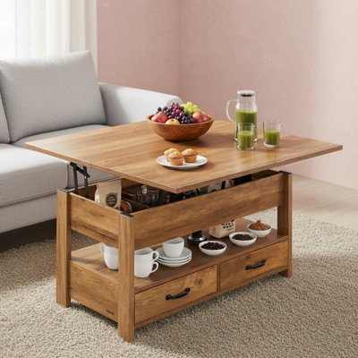 4-in-1 Multi-Fuction Lift Top Coffee Table with Storage by August Grove