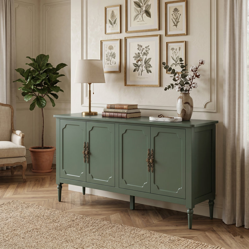 Buffet 58,9 "avec tablettes ajustables, Vert