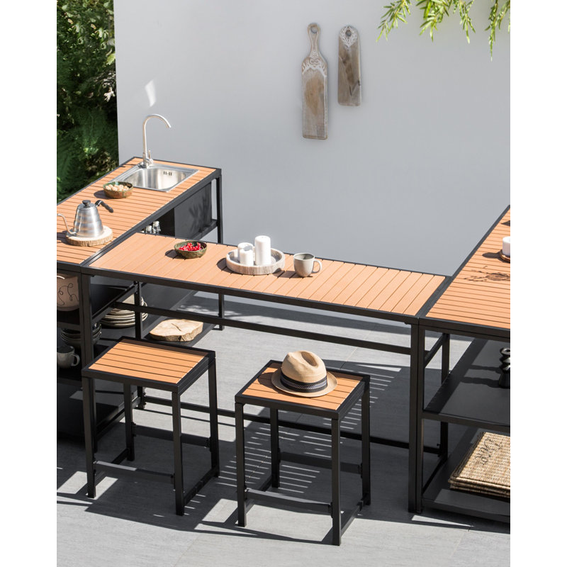 Angelyssa Metal Outdoor 24cm Stool