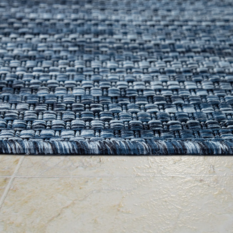Iyana Machine Woven Indoor/Outdoor Area Rug, Rectangle 4'7" x 6'7", Blue