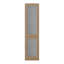 Armoire de rangement moderne en chêne naturel avec 5 tablettes et façade en verre