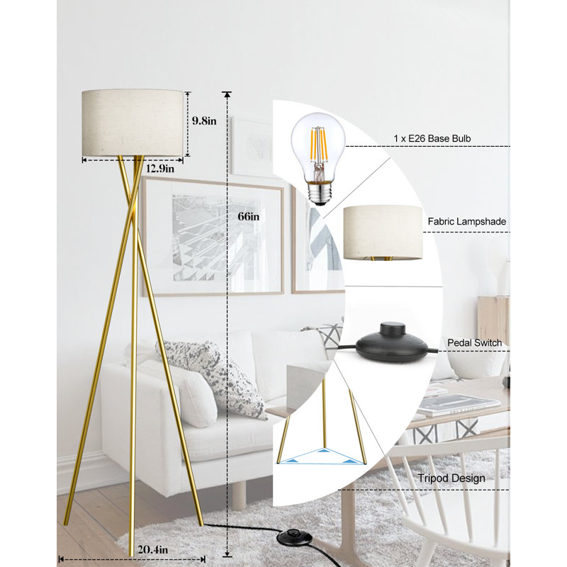 Lampe trépied à DEL 66 po mâle