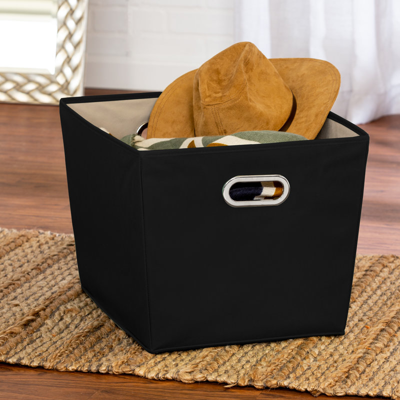 Panier en tissu, Noir, H 11 po x l 13 po x P 15,75 po