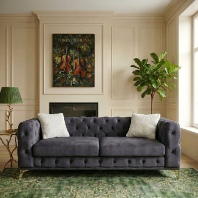 Canapé en velours Chesterfield