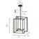 4-Light Rustic Farmhouse Lantern Adjustable Height Dimmable Black Chandelier Light Fixture