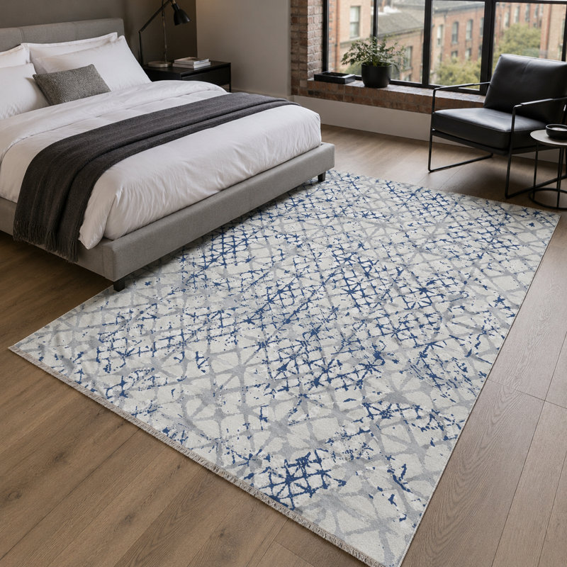 Geometric Cotton and Chenille Flatweave Area Rug, 80 x 150 cm