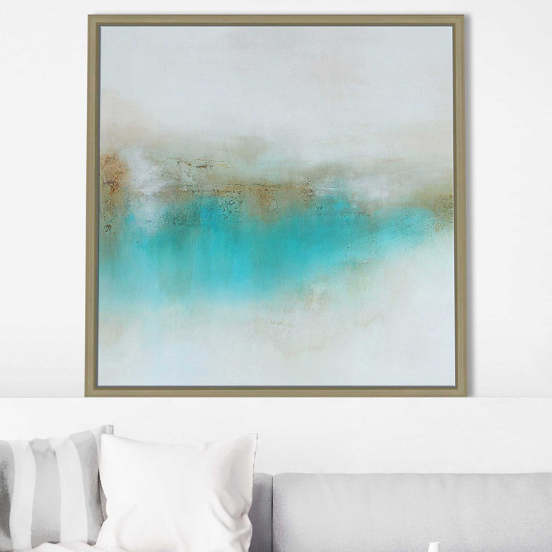 «Wonderland I» par KR Moehr - Peinture, Cadre flottant champagne, H 39,5 po x l 39,5 po x P 2 po