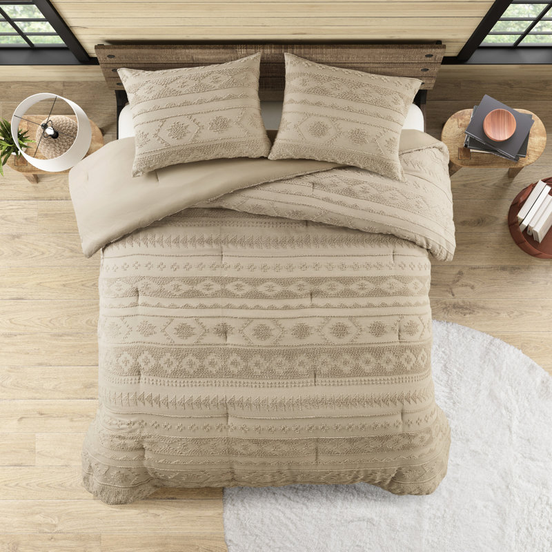 3 édredon en chenille brun clair pour très grand / très grand lit, aspect design, détails à l'épreuve,