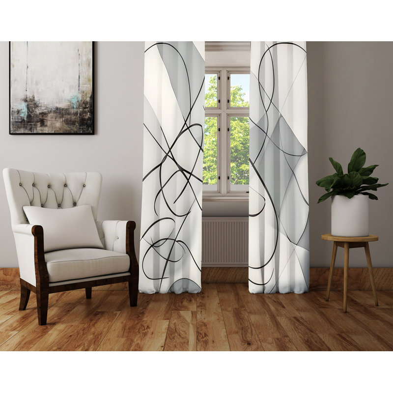 Dianeli Semi Sheer Curtain Pair, 20" W x 61" L