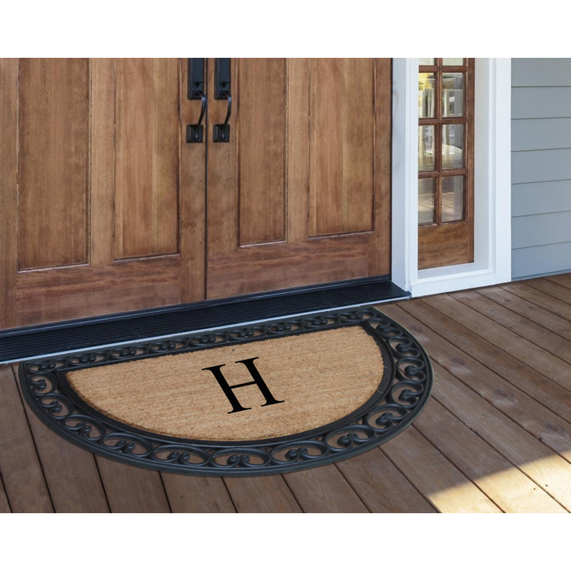 Vanslyke Non-Slip Doormat for Outdoor Entrance Front Door Mat 48" x 30" Semicircular, H