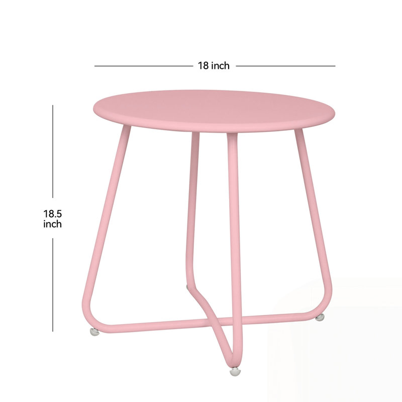 Pink Outdoor Iron Plate Table