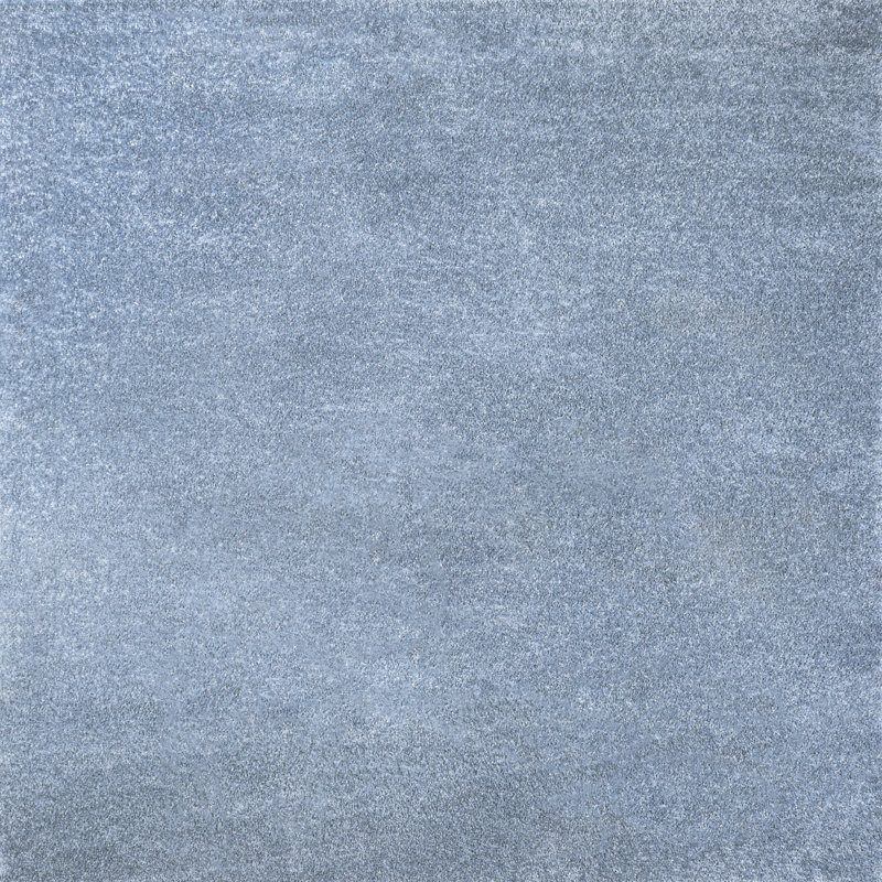 Asam Solid Low-Pile Classic Blue Rug, Square 9'