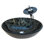 Lavabo de salle de bain vasque circulaire en verre trempé avec robinet