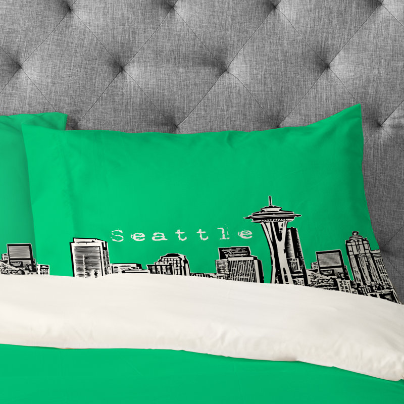 Taie d’oreiller seattle Bird Ave, Vert, Standard