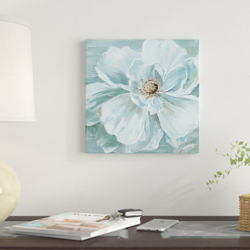 « blue becomin’beauté i », impression sur toile, H 18 po x l 18 po x P 1,5 po, Toile avec cadre noir, Pas de tapis
