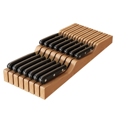 Bamboo Wood Drawer Knife Organizer