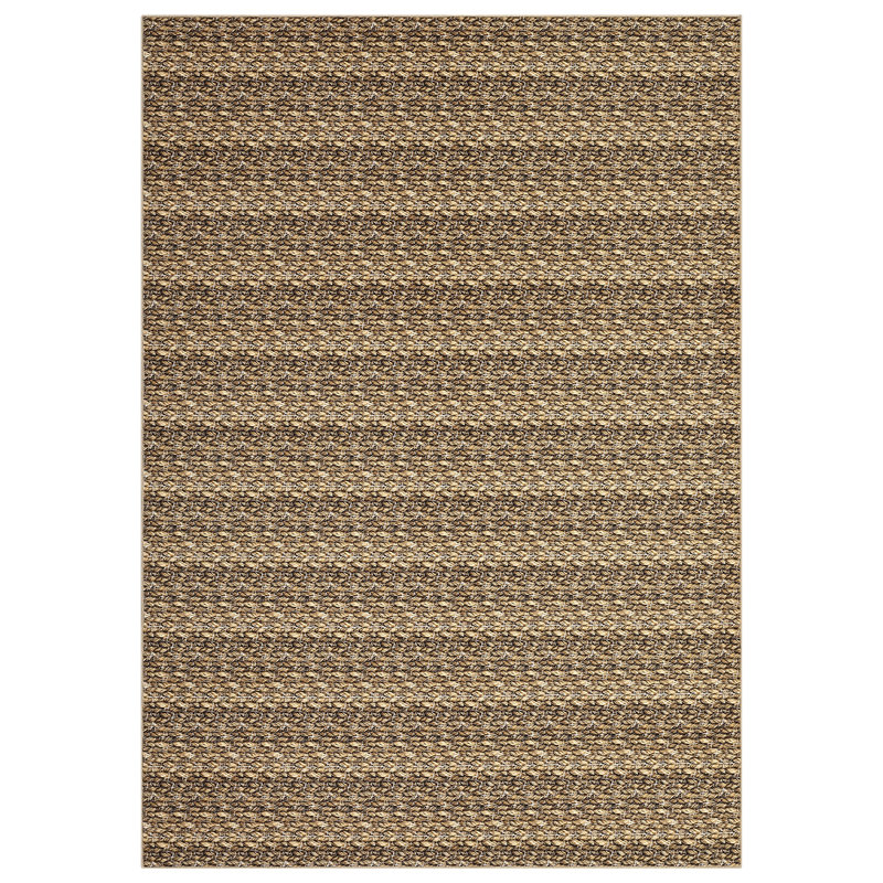 Tapis à poils courts Boho pour la maison et le bureau, Brown, Rectangle 5 pi x 7 pi