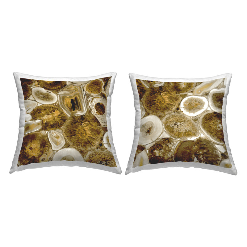 Coussin Natural Agate Rock Crystals, par Danielle Carson (ensemble de 2)