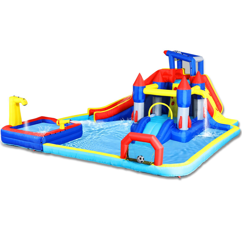 Jeu gonflable 10-en-1 avec glissade et aires de jeux multiples