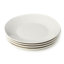 Ensemble de 4 assiettes en grès de lin crème de 11 pouces - Vaisselle de style campagne moderne pour les repas décontractés, le brunch ou les réceptions