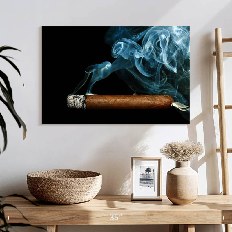 Senne Cigar With Smoke, 16" H x 24" W