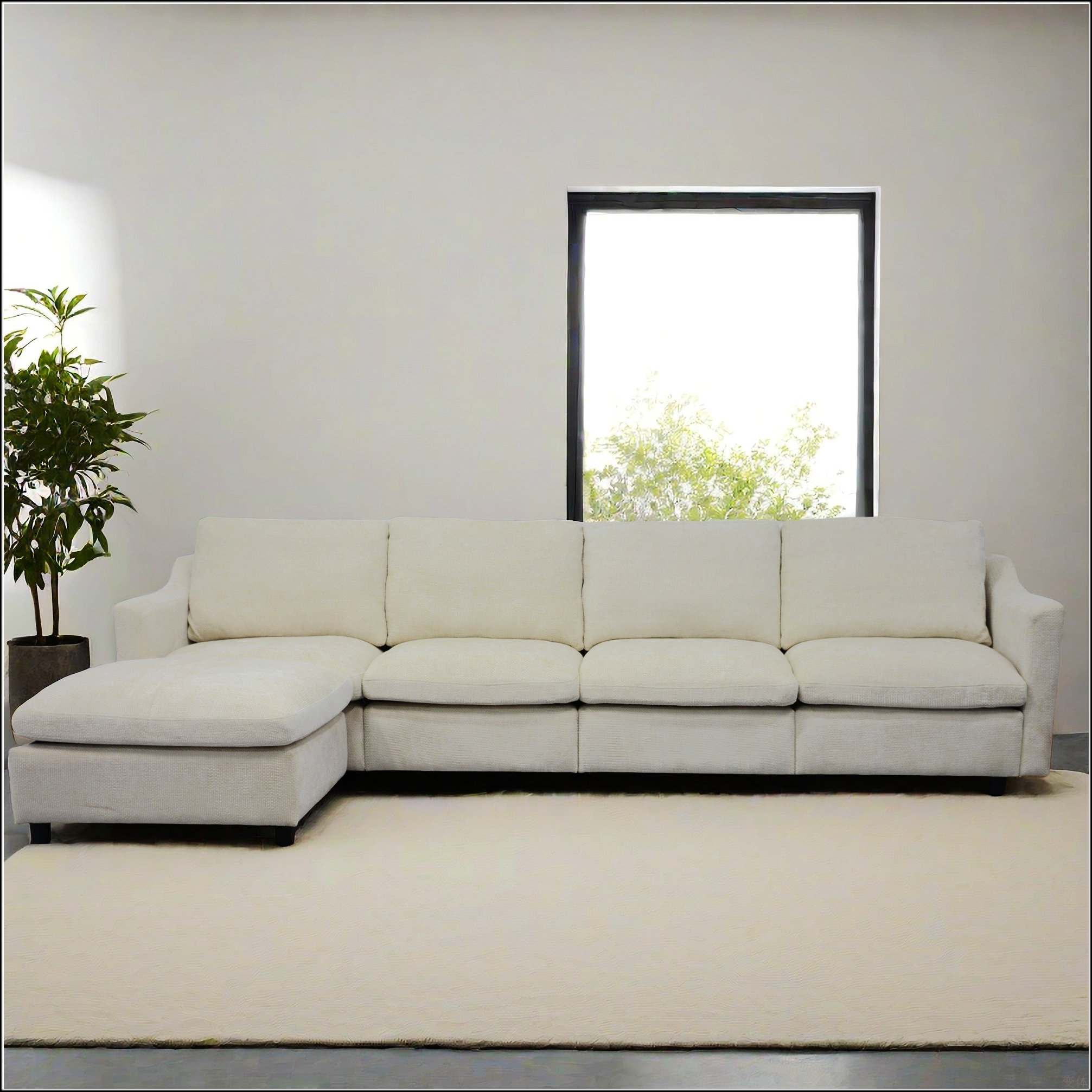 Latitude Run® 4-Seater Modern Fabric Modular Cloud Sofa With Ottoman ...