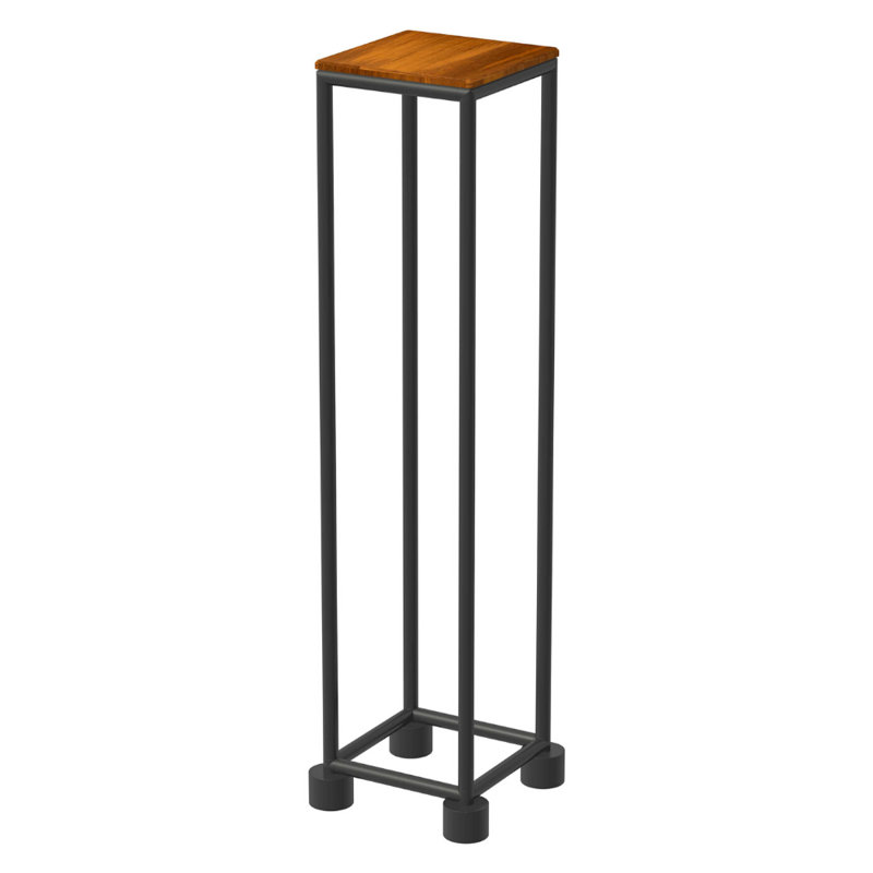 Table de bout Holmestrand, Teck, Noir mat