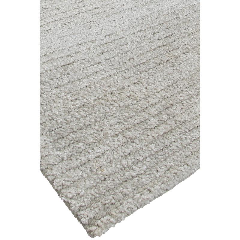 Tapis argenté tissé à la main Miles, Rectangle de 10 pi x 14 pi