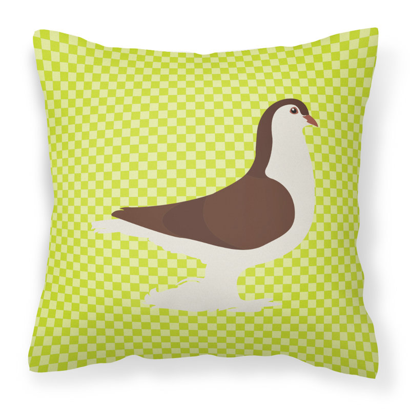 Coussin décoratif d’extérieur toile de contrôle pigeon, Vert, 18 po x 18 po