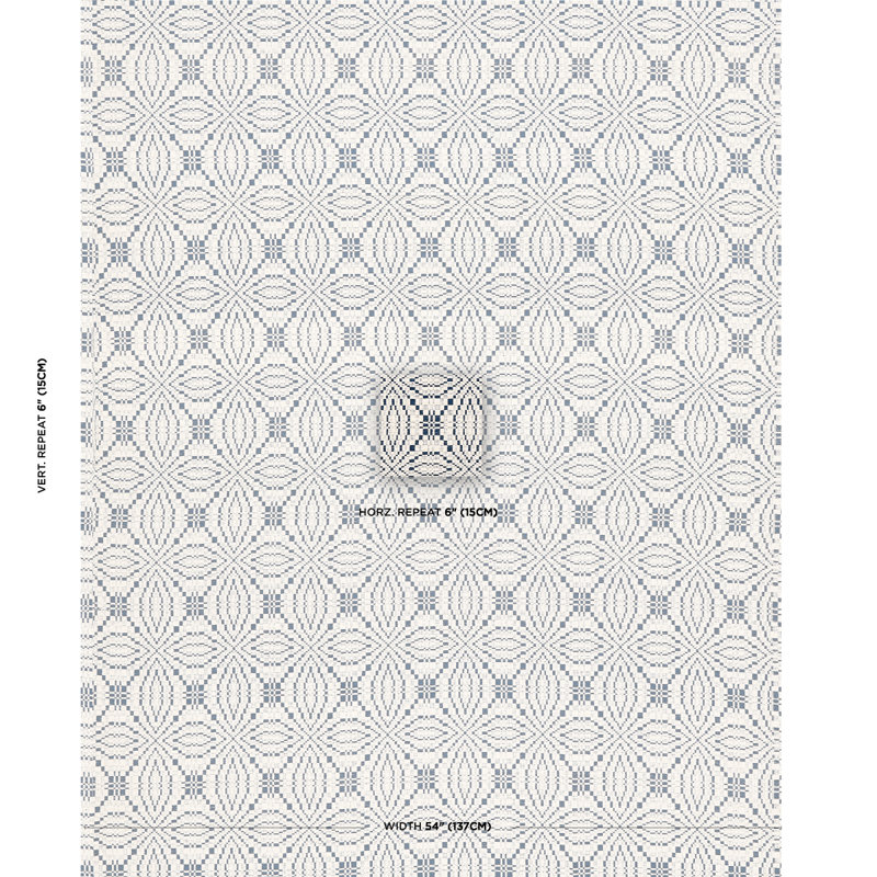 Francestown Coverlet Fabric, Blue/White