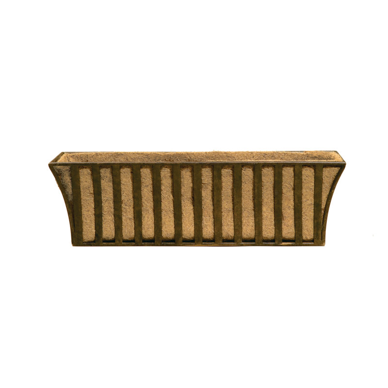 Boîte à fleurs en métal pour fenêtre Riggle, 9" H x 30" L x 9" D, Noir satiné
