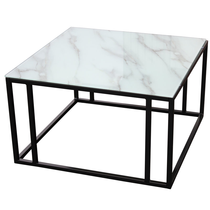 Magnani 75cm Glass Top Console Table, Black