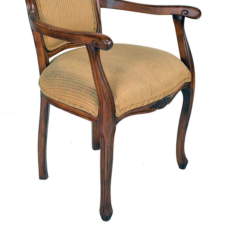 Fauteuil Donnelly Louis XV Junior Contract, Brun clair / Jaune