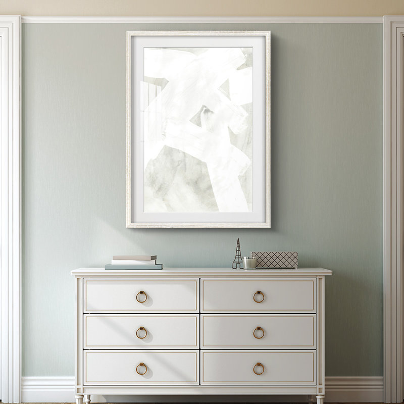 Stone Brush I -Framed Print, 28.5" H x 20.5" W, White