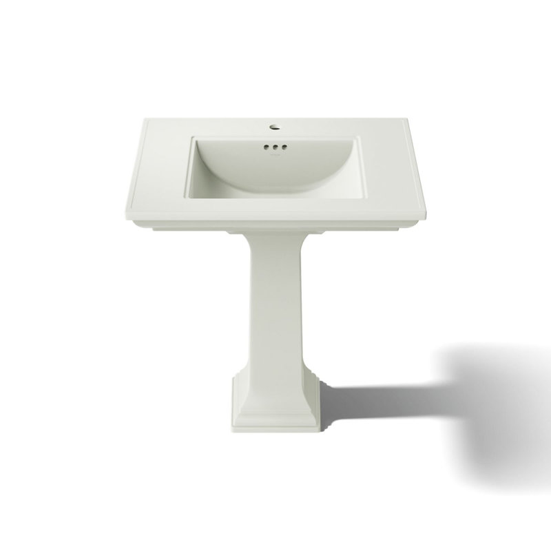 Memoirs® Stately 24" Pedestal Bathroom Sink with 4" Centerset Faucet Holes, Almond, 34.75" H x 22.19" W x 30.69" L, Single